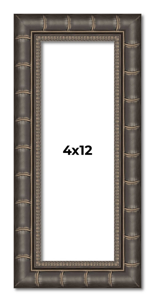 4x12 Modern Bamboo Picture Frame with UV-Resistant Acrylic & Acid Free Backing, Available in 5 Finishes - Gold, Silver, Brown, Black, and Natural